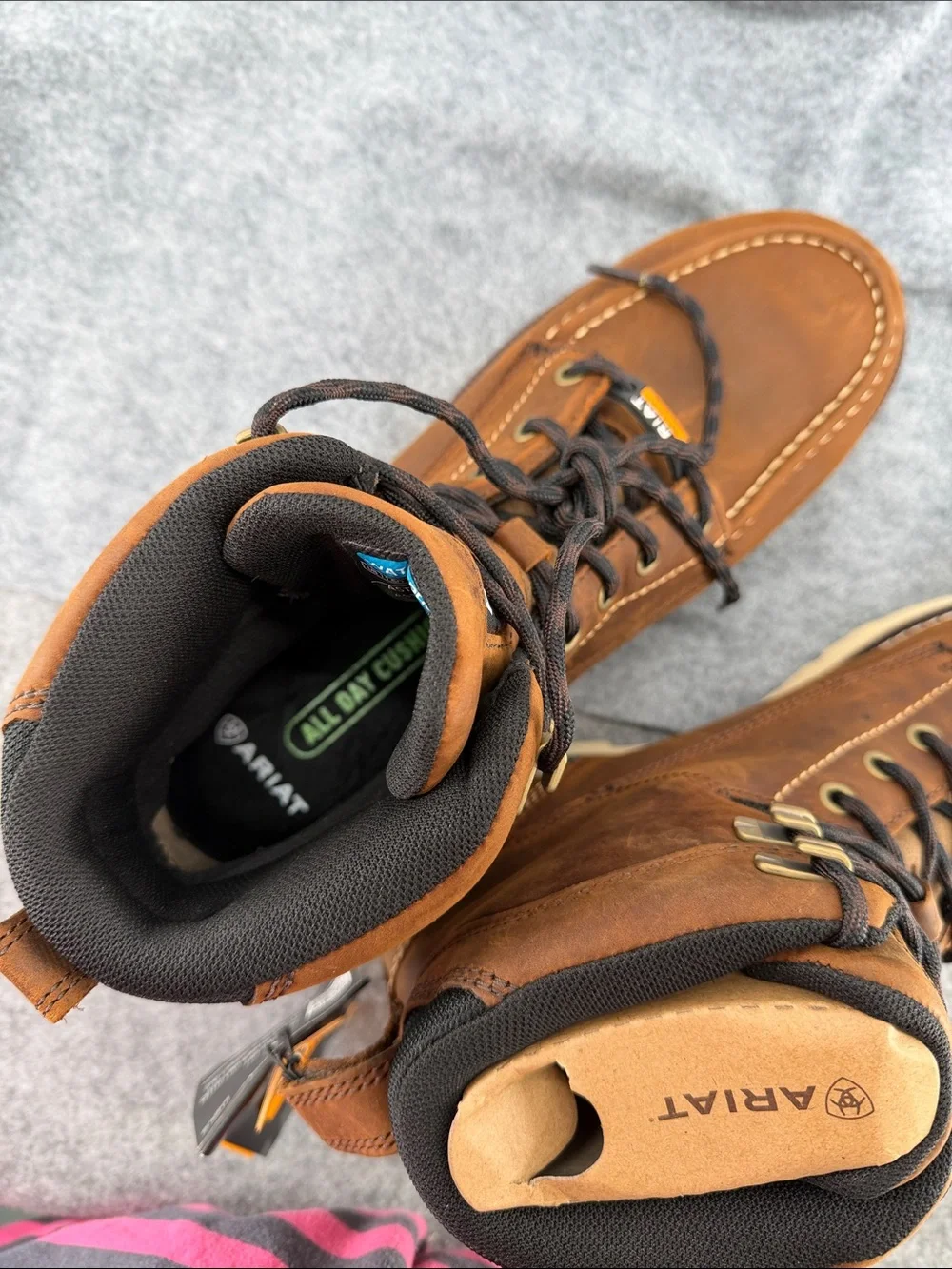 Ariat Work Rebar Lift dry shield slip resistant   Leather Lace-Up Work Boots NWT